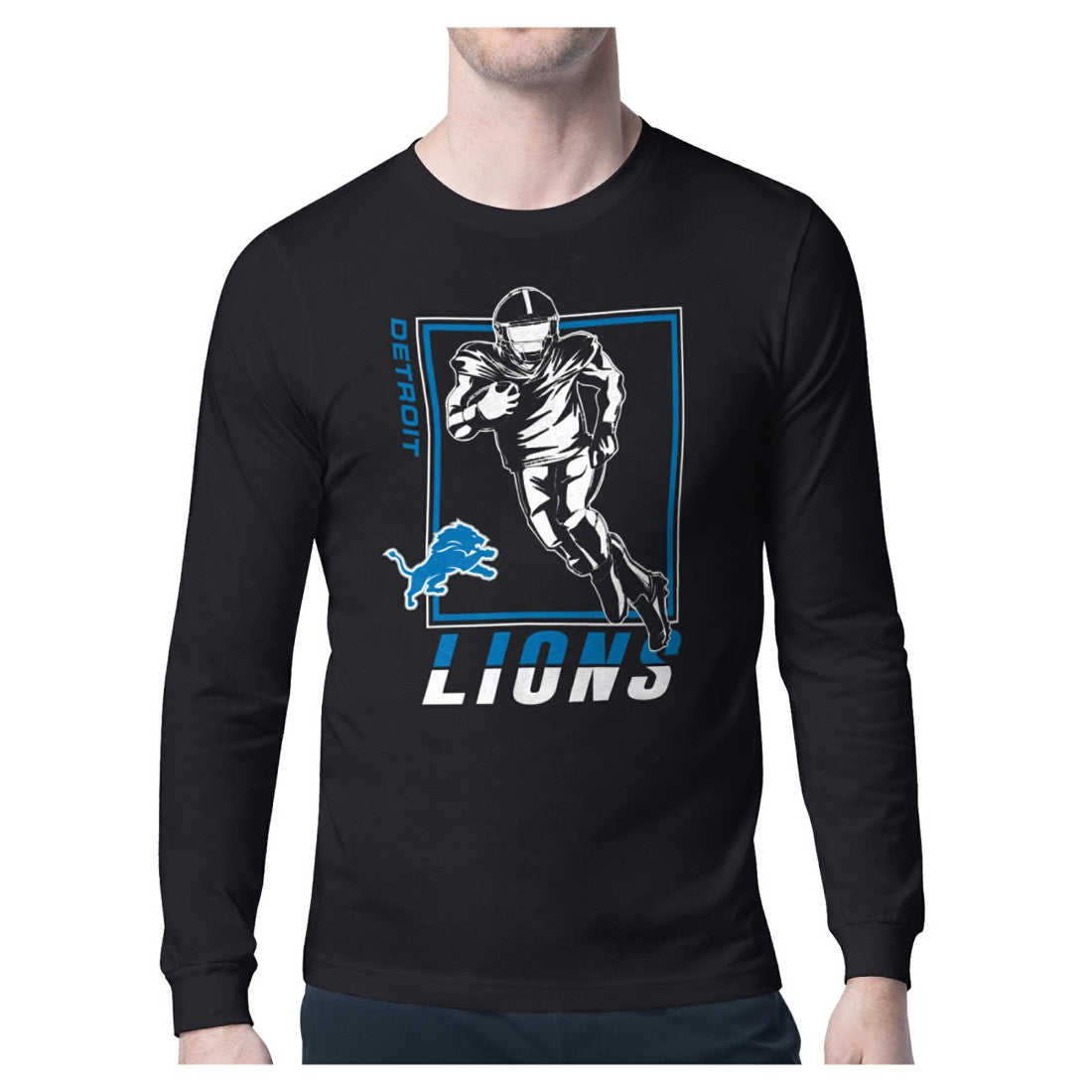 Detroit Lions Starter Player Grid Graphic Long Sleeve T-Shirt - Black for sale