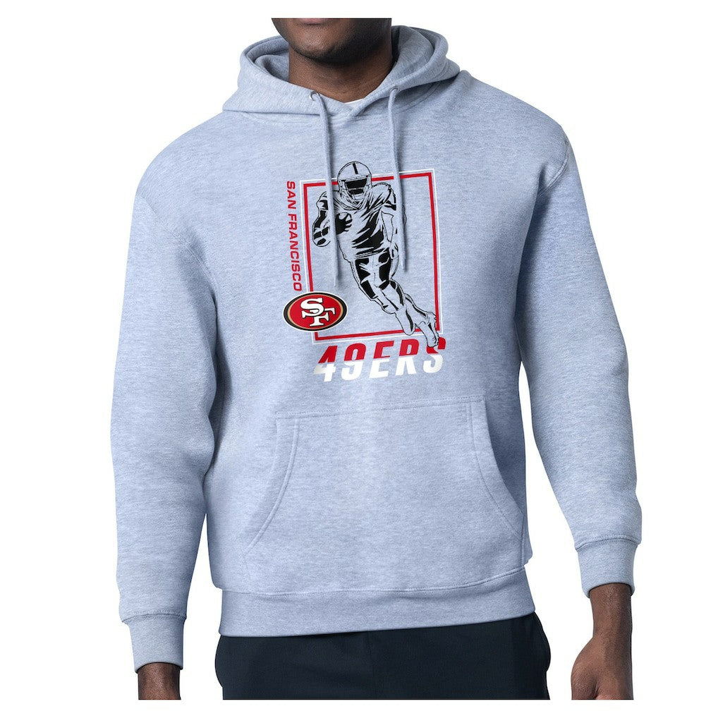 San Francisco 49ers Starter Player Grid Pullover Hoodie - Heather Gray on sale