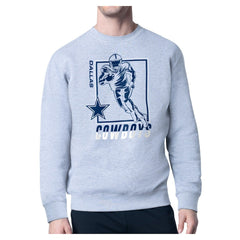 Dallas Cowboys Starter Player Grid Pullover Sweatshirt - Heather Gray sale