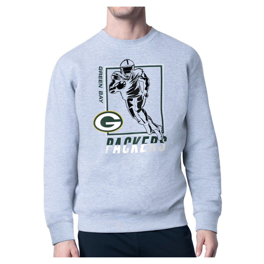 Green Bay Packers Starter Player Grid Pullover Sweatshirt - Heather Gray discount