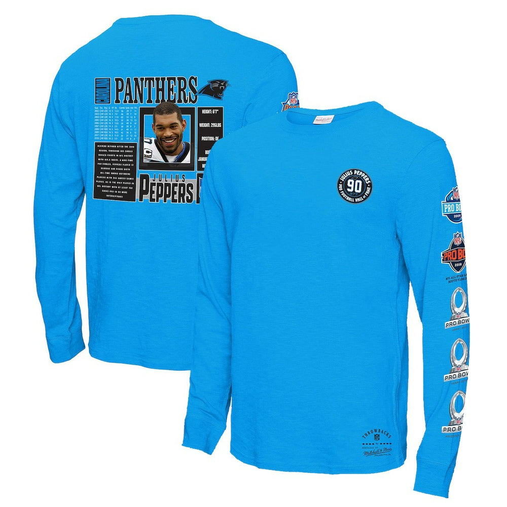 Julius Peppers Carolina Panthers Pro Bowl Long Sleeve T-Shirt – Blue discount