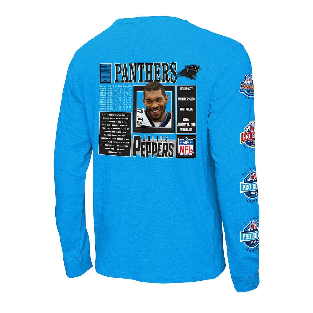 Julius Peppers Carolina Panthers Pro Bowl Long Sleeve T-Shirt – Blue discount