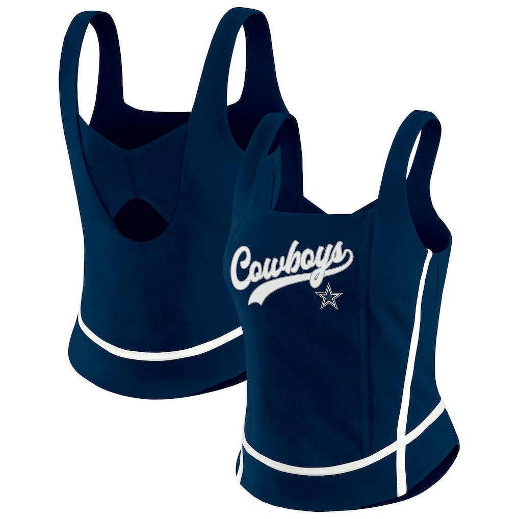 Dallas Cowboys WEAR by Erin Andrews Women's Square Neck Tank Top - Navy outlet