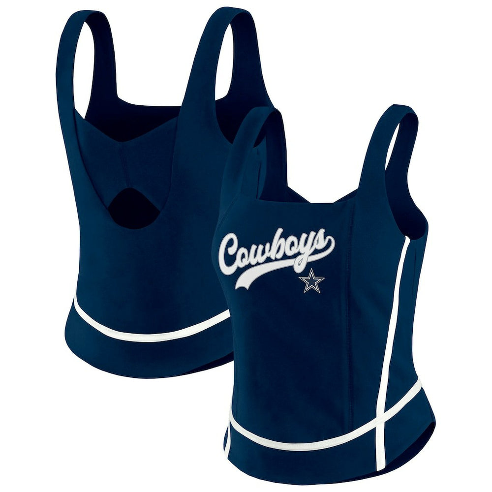 Dallas Cowboys WEAR by Erin Andrews Women's Square Neck Tank Top - Navy outlet