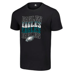 Philadelphia Eagles Starter Four Team Name Logo T-Shirt - Black on sale