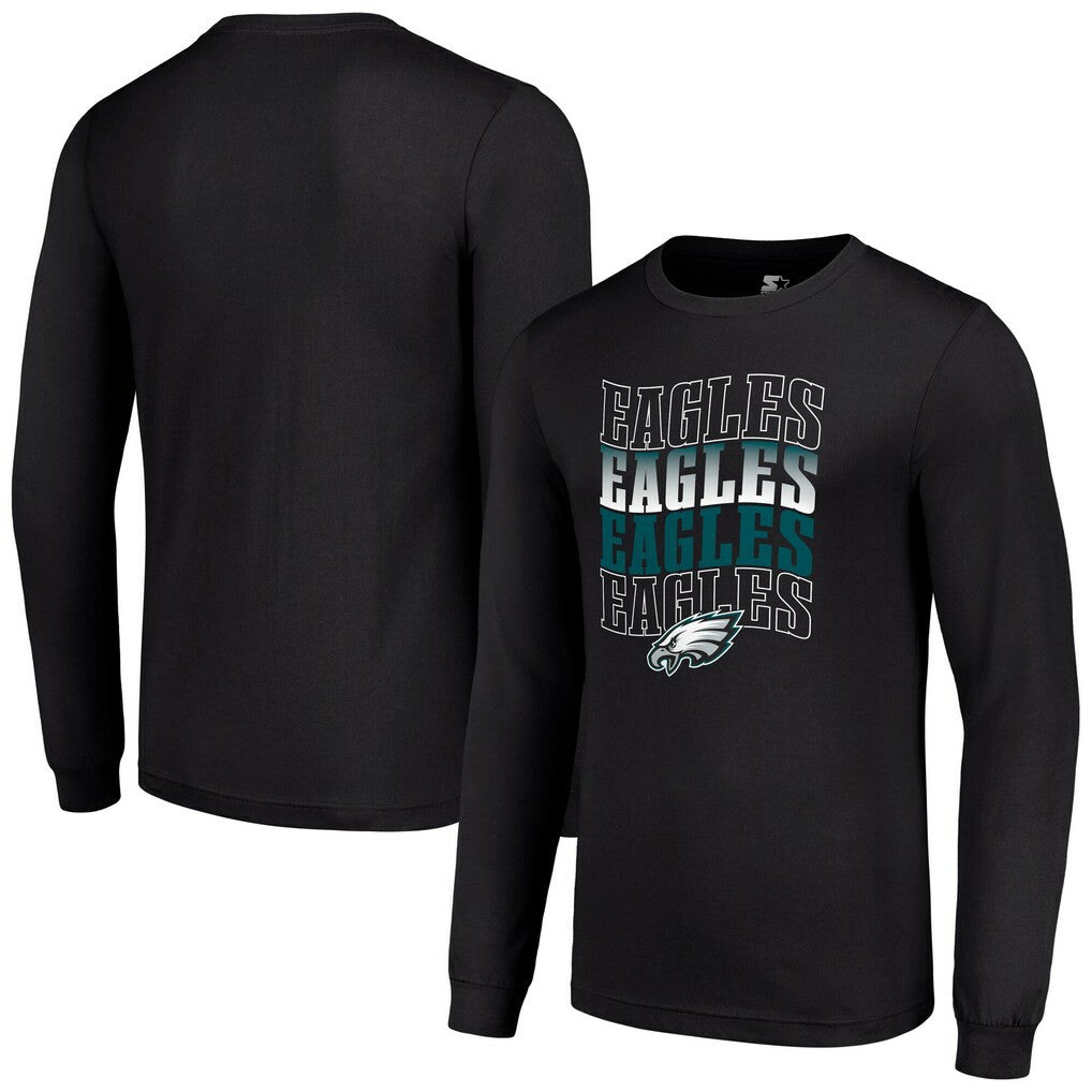 Philadelphia Eagles Starter Team Name Graphic Long Sleeve T-Shirt - Black online