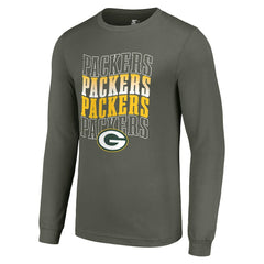 Green Bay Packers Starter Team Name Graphic Long Sleeve T-Shirt - Olive on sale