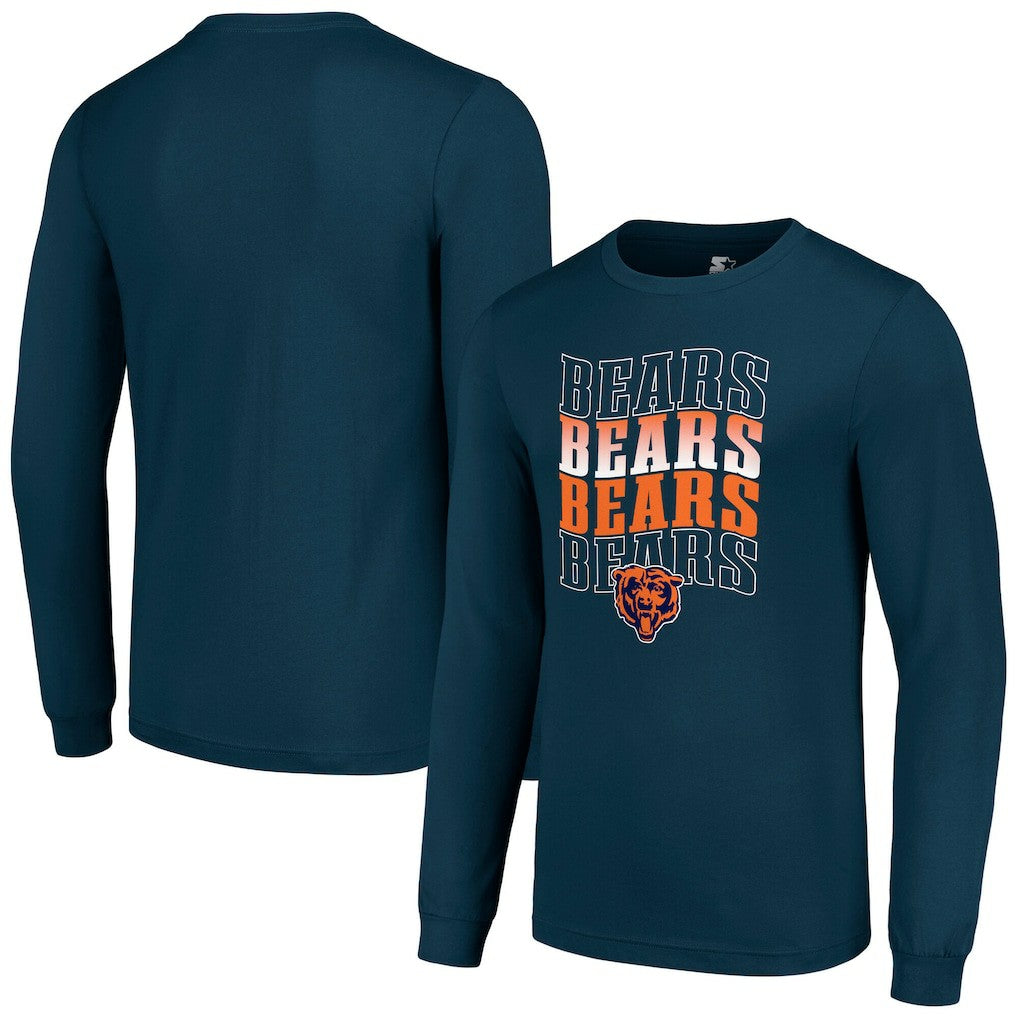 Chicago Bears Starter Team Name Graphic Long Sleeve T-Shirt - Navy sale