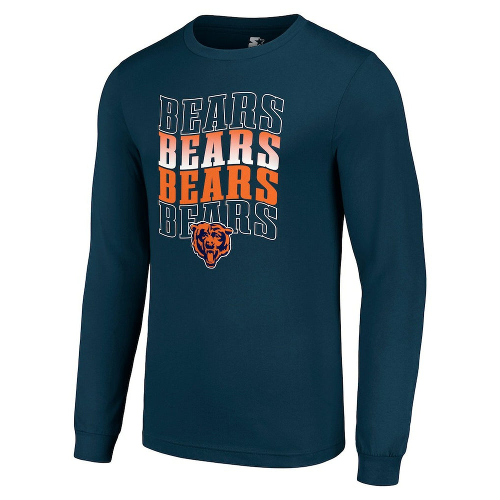 Chicago Bears Starter Team Name Graphic Long Sleeve T-Shirt - Navy sale