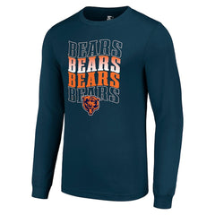 Chicago Bears Starter Team Name Graphic Long Sleeve T-Shirt - Navy sale