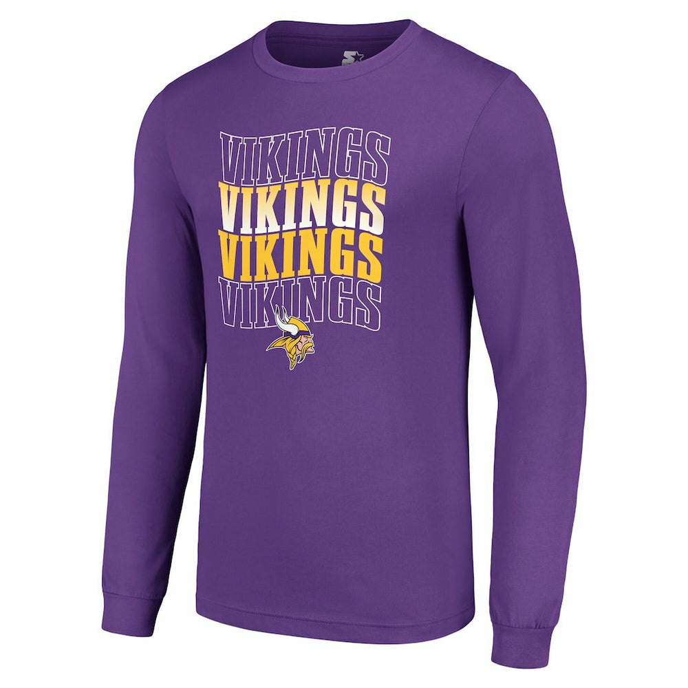 Minnesota Vikings Starter Team Name Graphic Long Sleeve T-Shirt - Purple sale