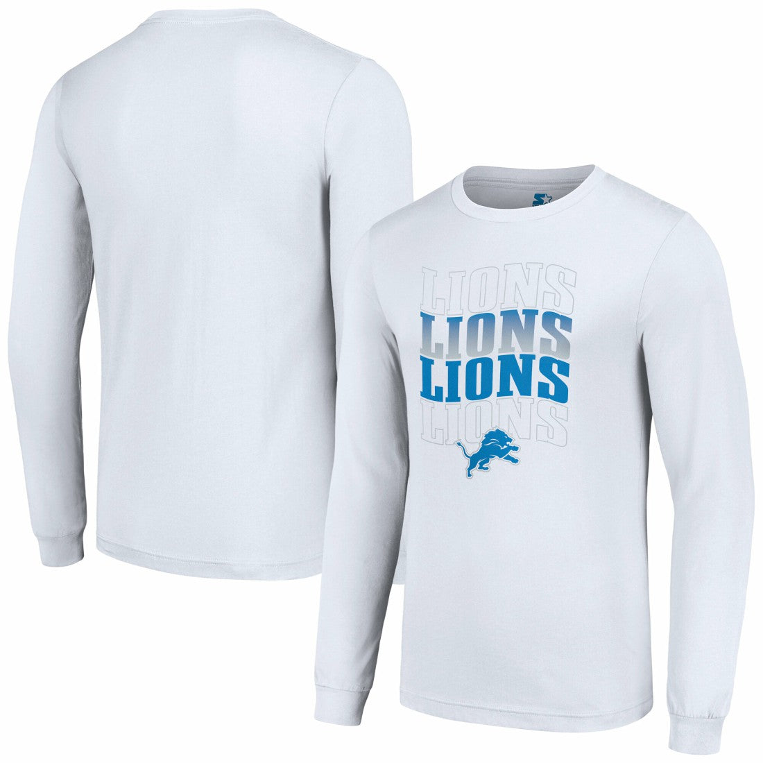 Detroit Lions Starter Team Name Graphic Long Sleeve T-Shirt - White on sale