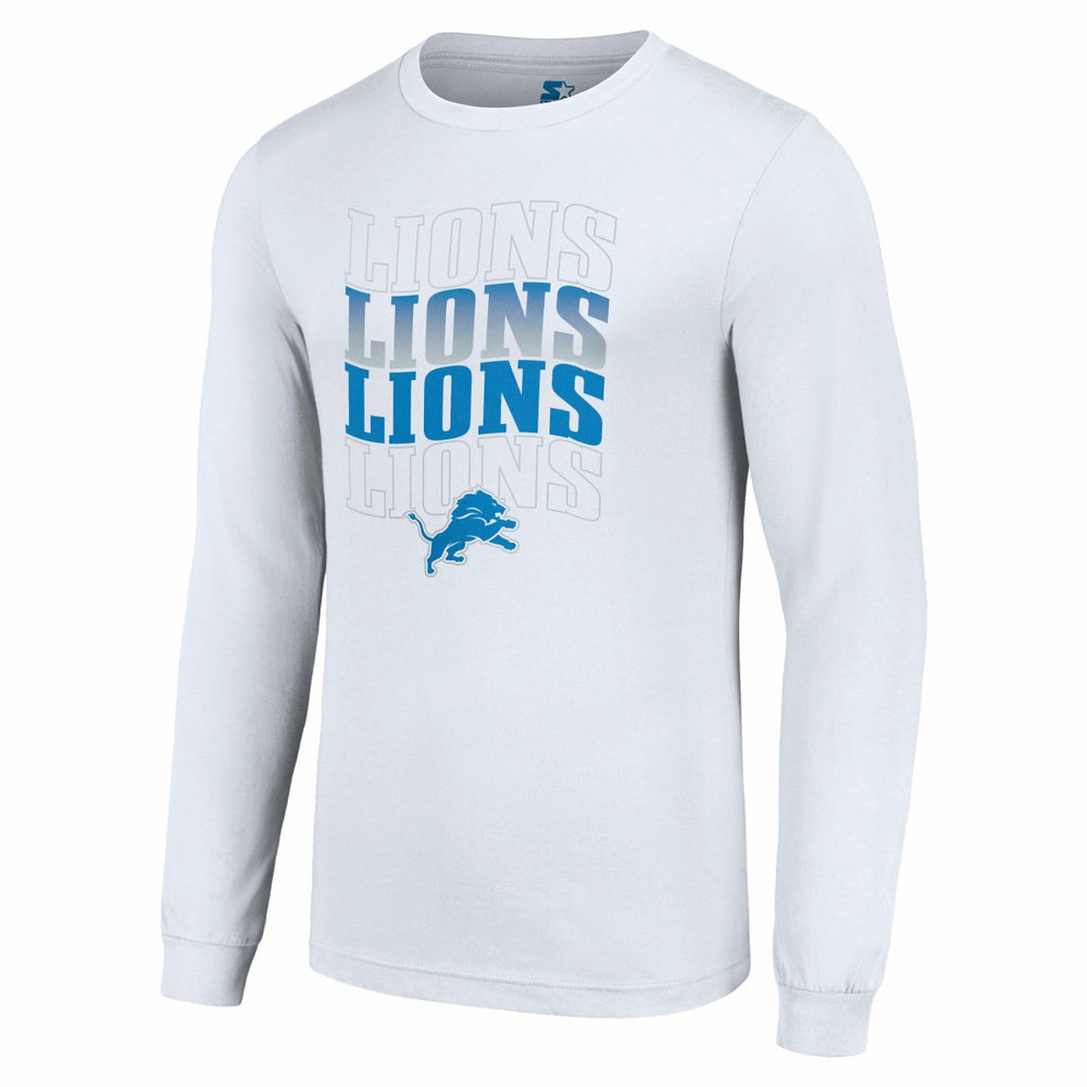 Detroit Lions Starter Team Name Graphic Long Sleeve T-Shirt - White on sale