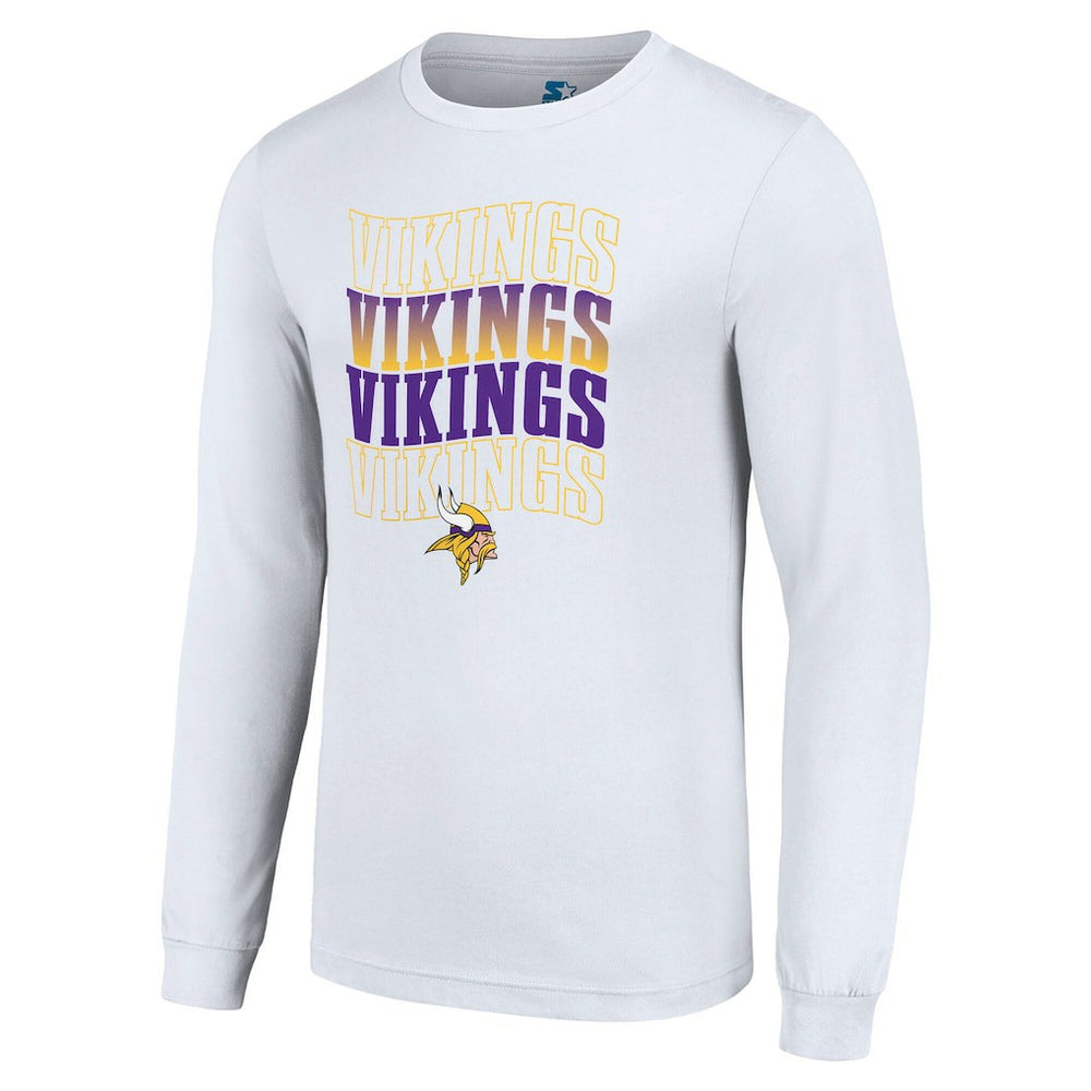 Minnesota Vikings Starter Team Name Graphic Long Sleeve T-Shirt - White outlet