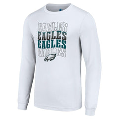 Philadelphia Eagles Starter Team Name Graphic Long Sleeve T-Shirt - White for sale