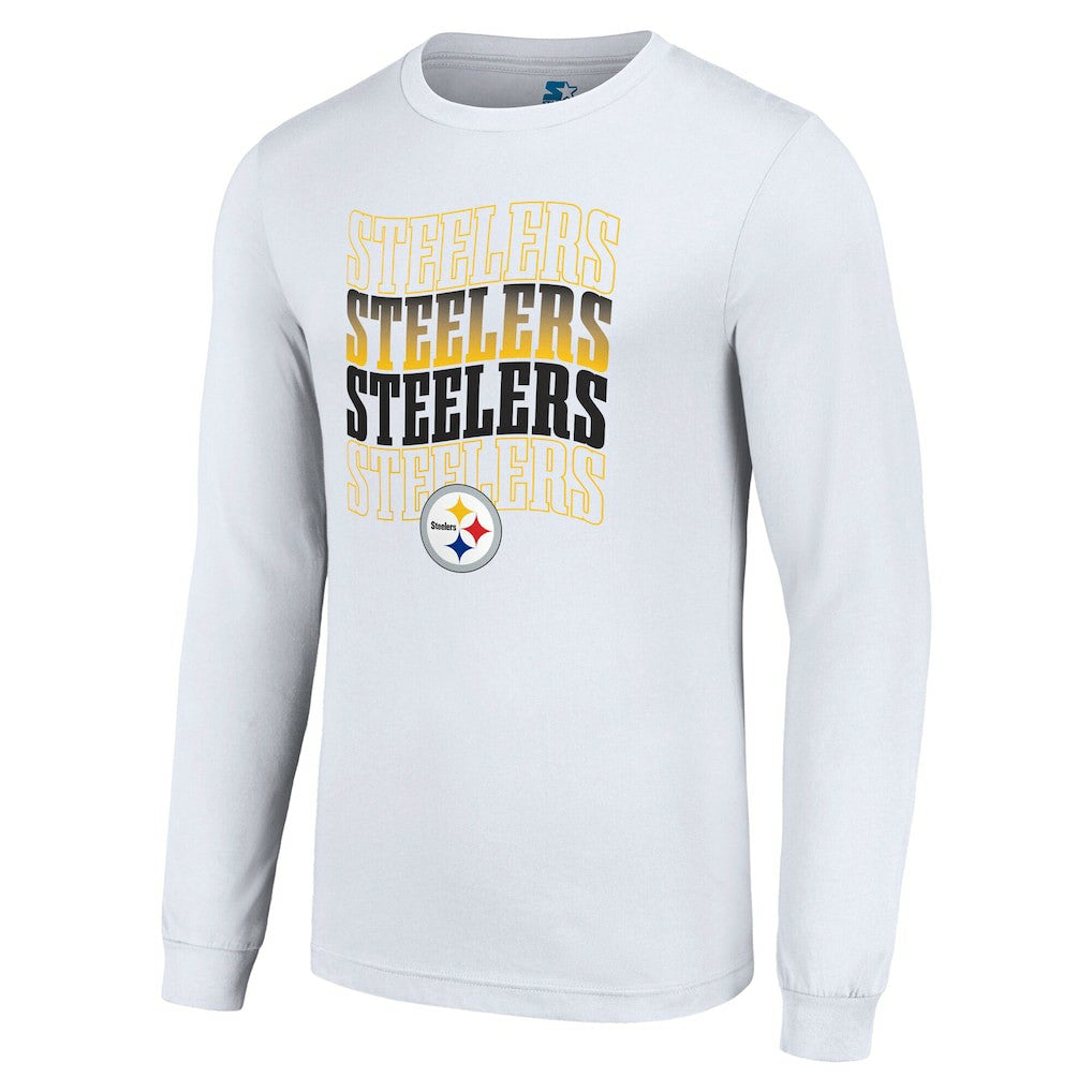 Pittsburgh Steelers Starter Team Name Graphic Long Sleeve T-Shirt - White on sale