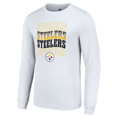 Pittsburgh Steelers Starter Team Name Graphic Long Sleeve T-Shirt - White on sale