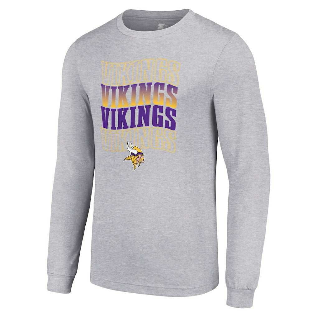 Minnesota Vikings Starter Team Name Graphic Long Sleeve T-Shirt - Heather Gray online