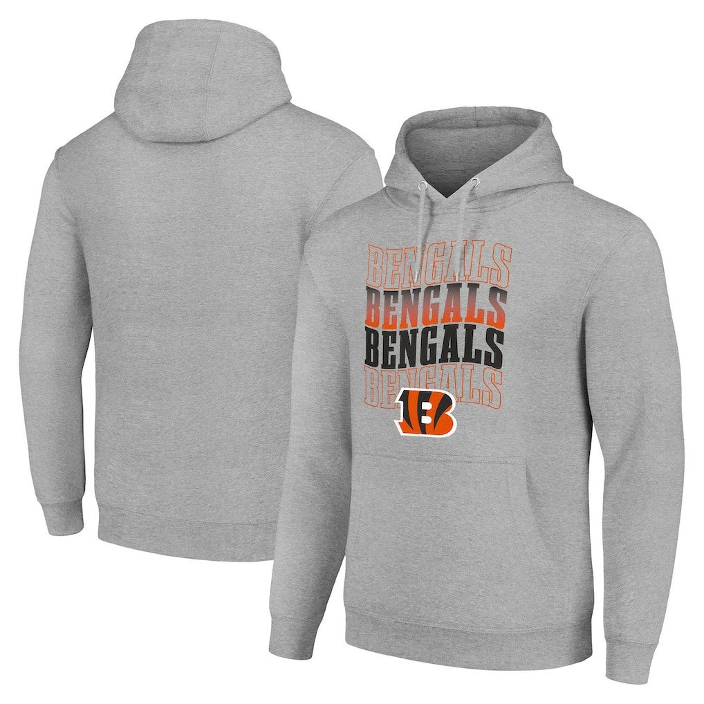 Cincinnati Bengals Starter Four Team Name Logo Fleece Pullover Hoodie - Heather Gray on sale