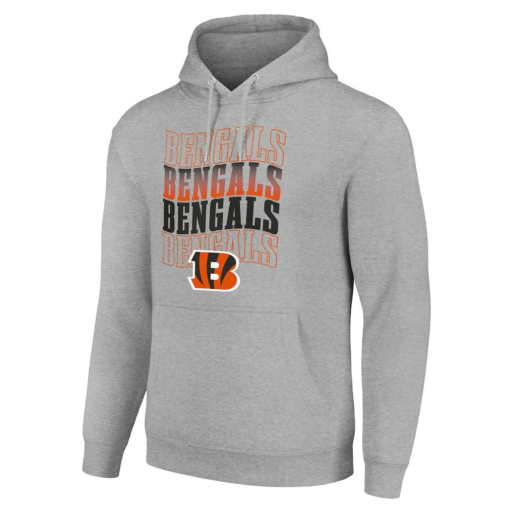 Cincinnati Bengals Starter Four Team Name Logo Fleece Pullover Hoodie - Heather Gray on sale