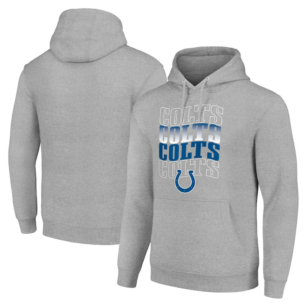 Indianapolis Colts Starter Four Team Name Logo Fleece Pullover Hoodie - Heather Gray online