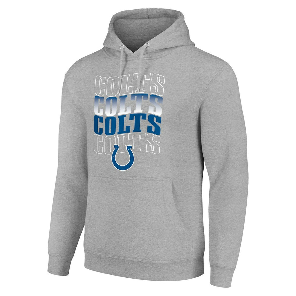 Indianapolis Colts Starter Four Team Name Logo Fleece Pullover Hoodie - Heather Gray online