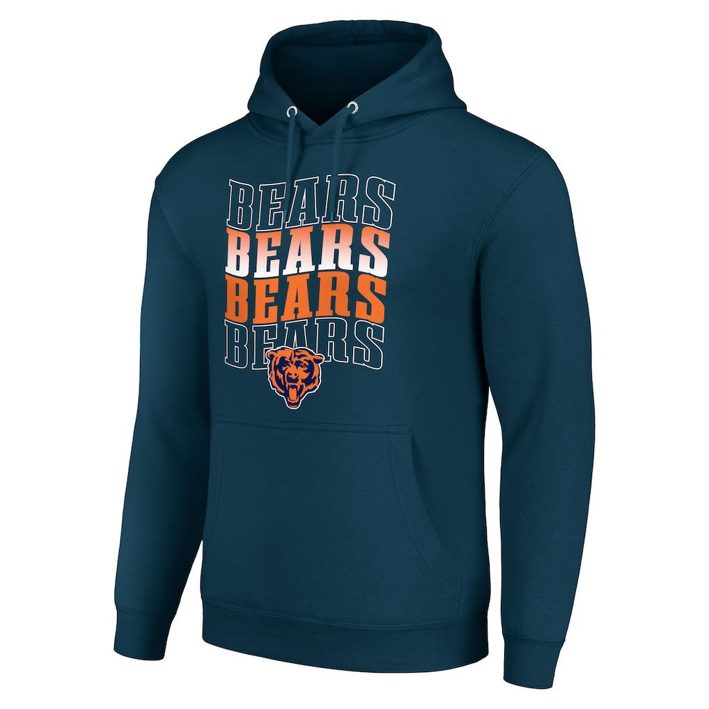 Chicago Bears Starter Four Team Name Logo Fleece Pullover Hoodie - Navy discount
