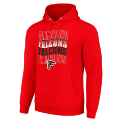Atlanta Falcons Starter Four Team Name Logo Fleece Pullover Hoodie - Red online
