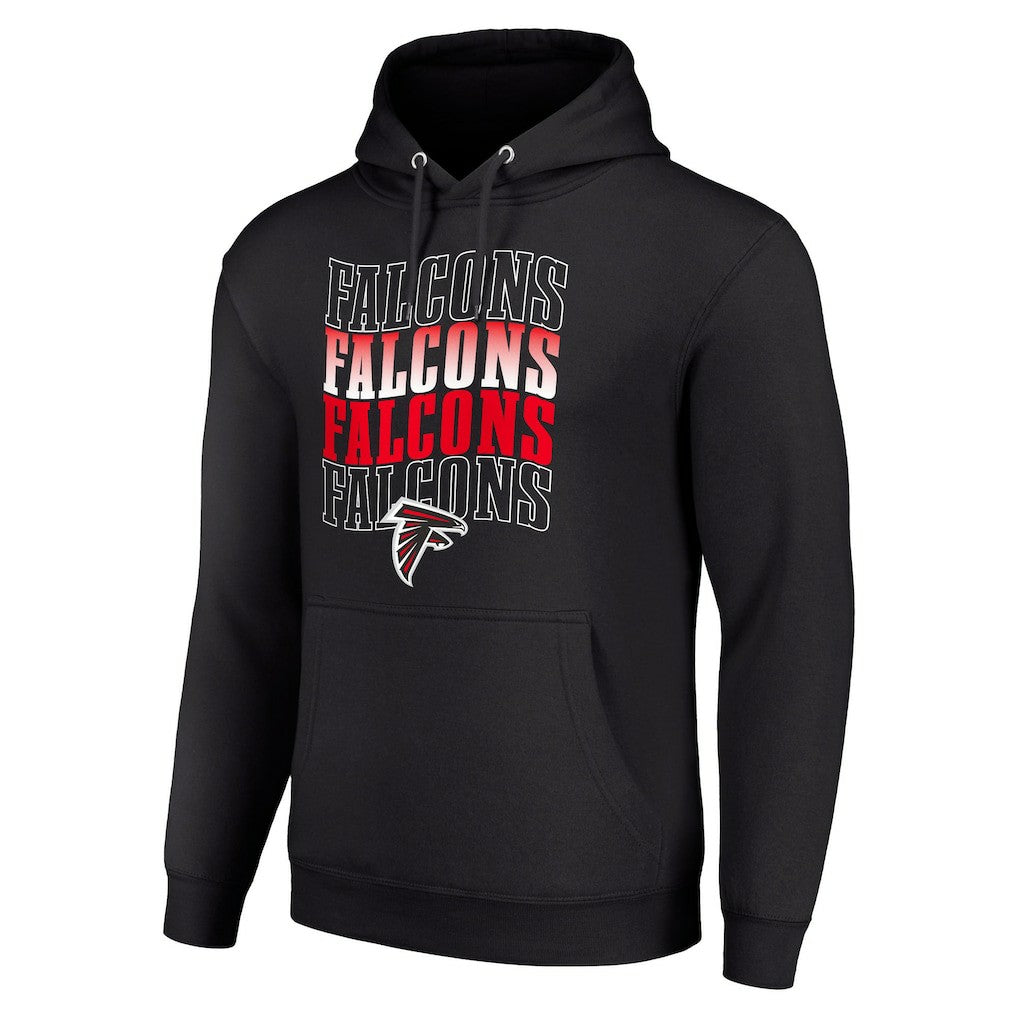 Atlanta Falcons Starter Four Team Name Logo Fleece Pullover Hoodie - Black on sale