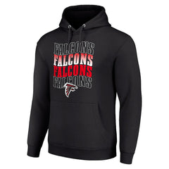 Atlanta Falcons Starter Four Team Name Logo Fleece Pullover Hoodie - Black on sale