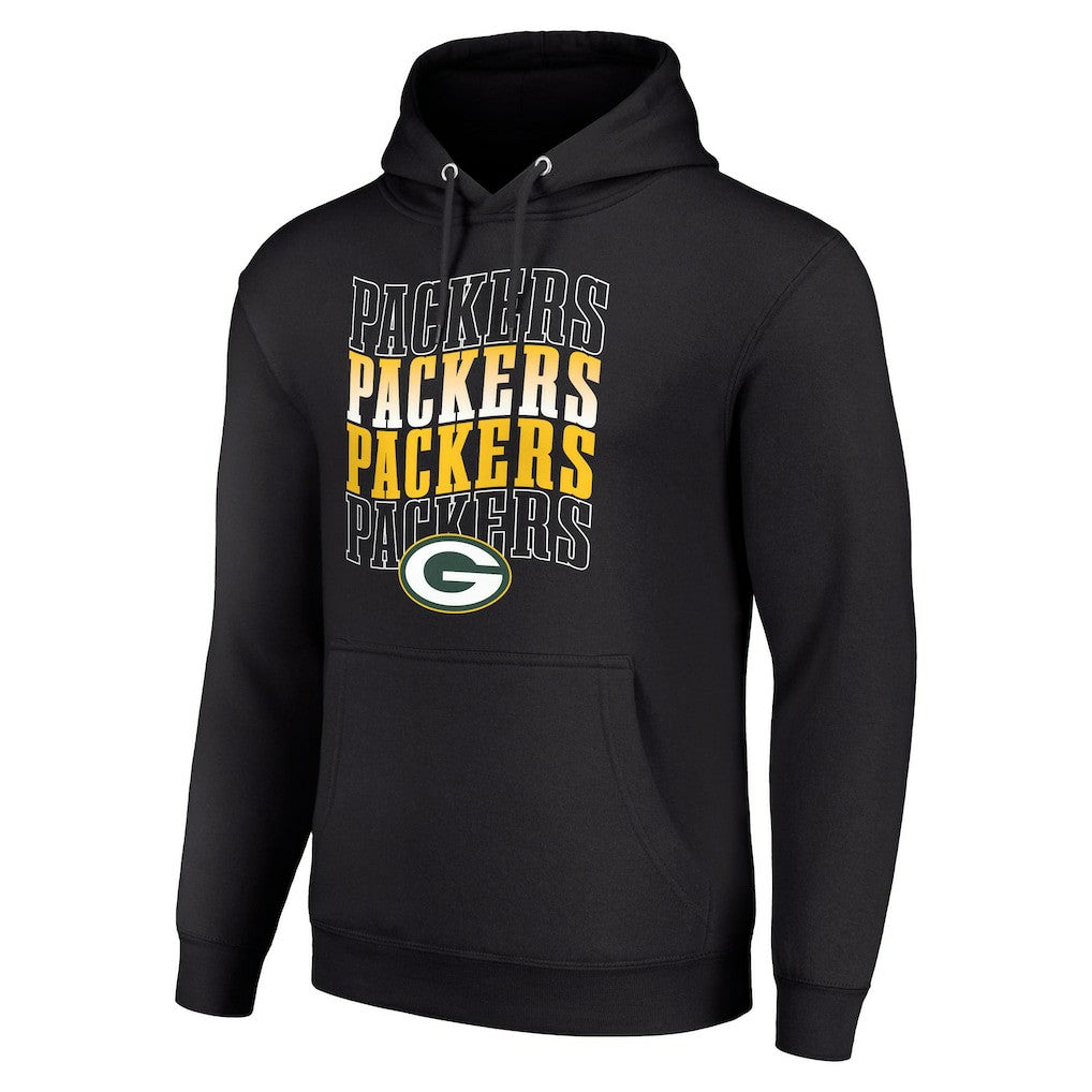 Green Bay Packers Starter Four Team Name Logo Fleece Pullover Hoodie - Black online
