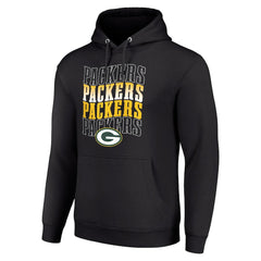 Green Bay Packers Starter Four Team Name Logo Fleece Pullover Hoodie - Black online