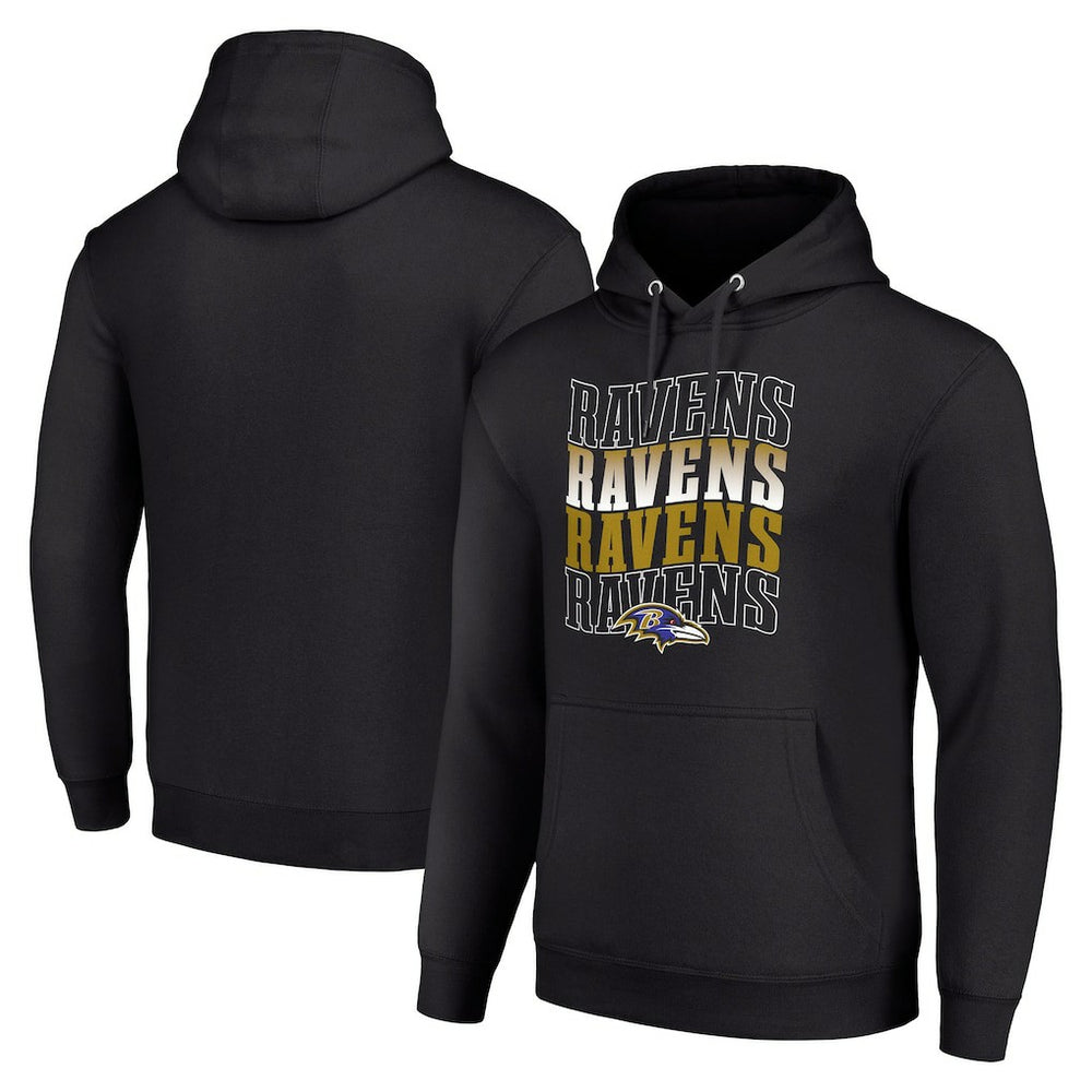 Baltimore Ravens Starter Four Team Name Logo Fleece Pullover Hoodie - Black outlet