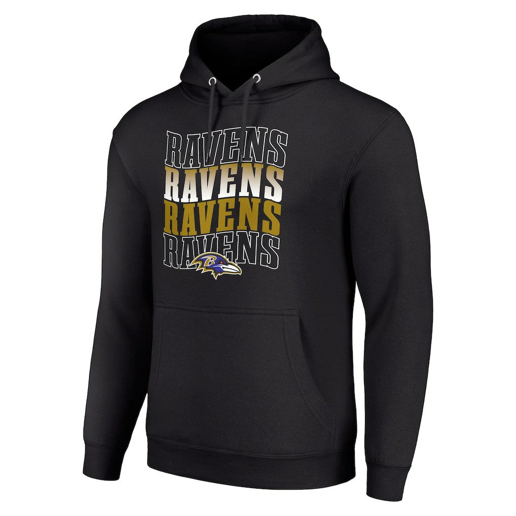 Baltimore Ravens Starter Four Team Name Logo Fleece Pullover Hoodie - Black outlet