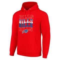 Buffalo Bills Starter Four Team Name Logo Fleece Pullover Hoodie - Red sale