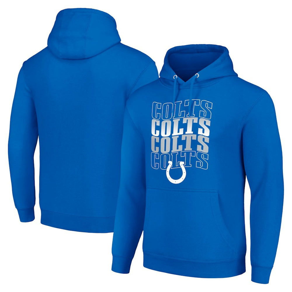 Indianapolis Colts Starter Four Team Name Logo Fleece Pullover Hoodie - Royal on sale
