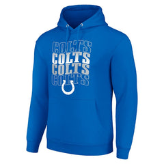 Indianapolis Colts Starter Four Team Name Logo Fleece Pullover Hoodie - Royal on sale