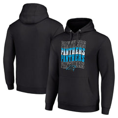 Carolina Panthers Starter Four Team Name Logo Fleece Pullover Hoodie - Black for sale