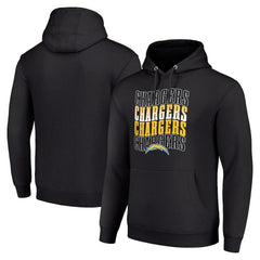 Los Angeles Chargers Starter Four Team Name Logo Fleece Pullover Hoodie - Black for sale
