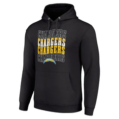 Los Angeles Chargers Starter Four Team Name Logo Fleece Pullover Hoodie - Black for sale