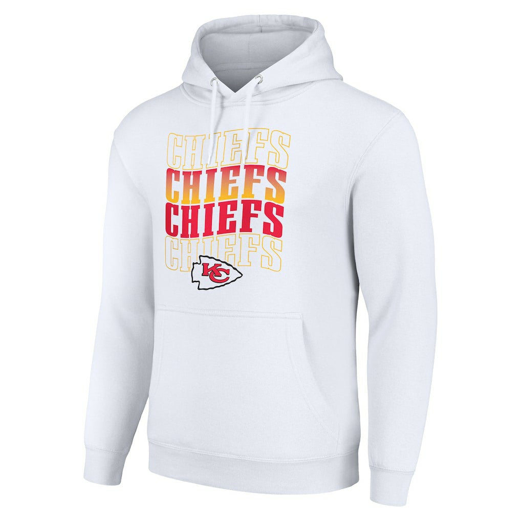 Kansas City Chiefs Starter Four Team Name Logo Fleece Pullover Hoodie - White for sale
