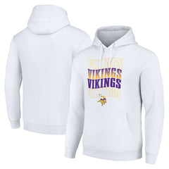 Minnesota Vikings Starter Four Team Name Logo Fleece Pullover Hoodie - White discount