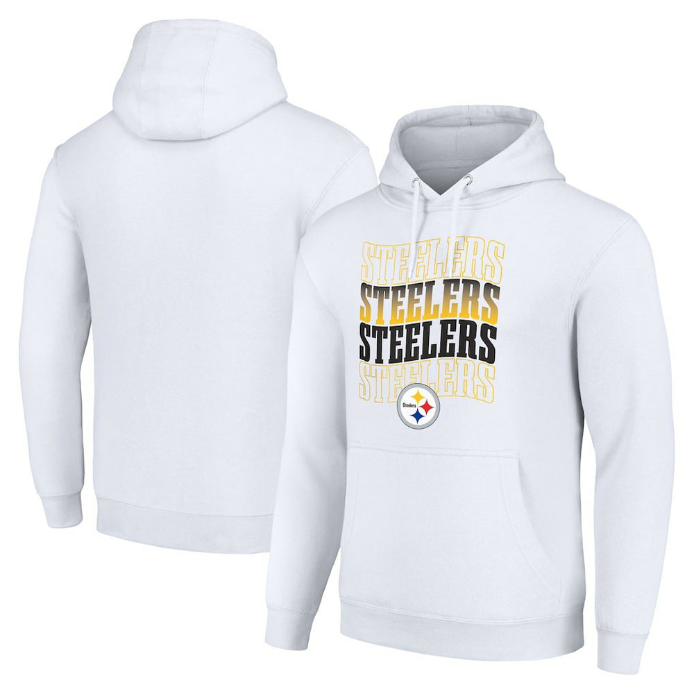 Pittsburgh Steelers Starter Four Team Name Logo Fleece Pullover Hoodie - White on sale