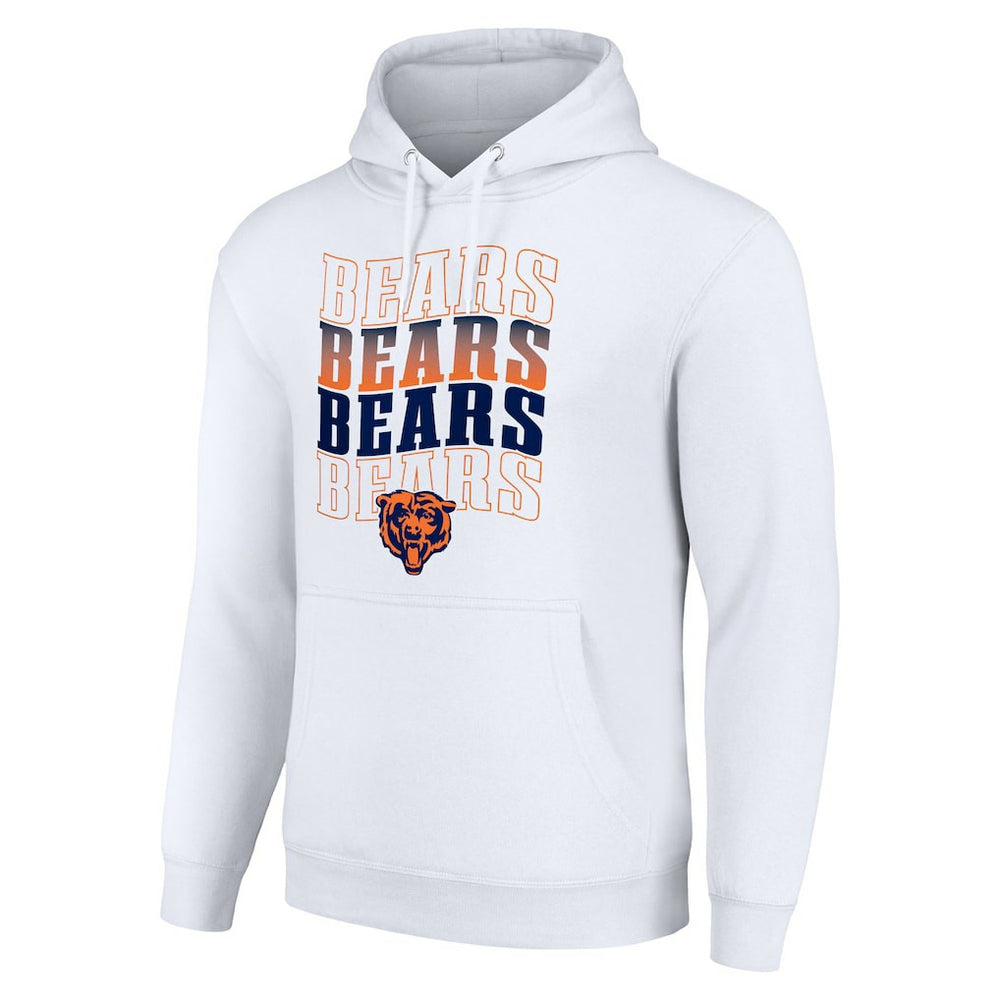 Chicago Bears Starter Four Team Name Logo Fleece Pullover Hoodie - White for sale