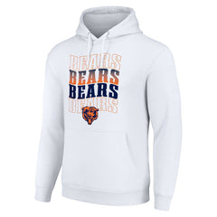 Chicago Bears Starter Four Team Name Logo Fleece Pullover Hoodie - White for sale