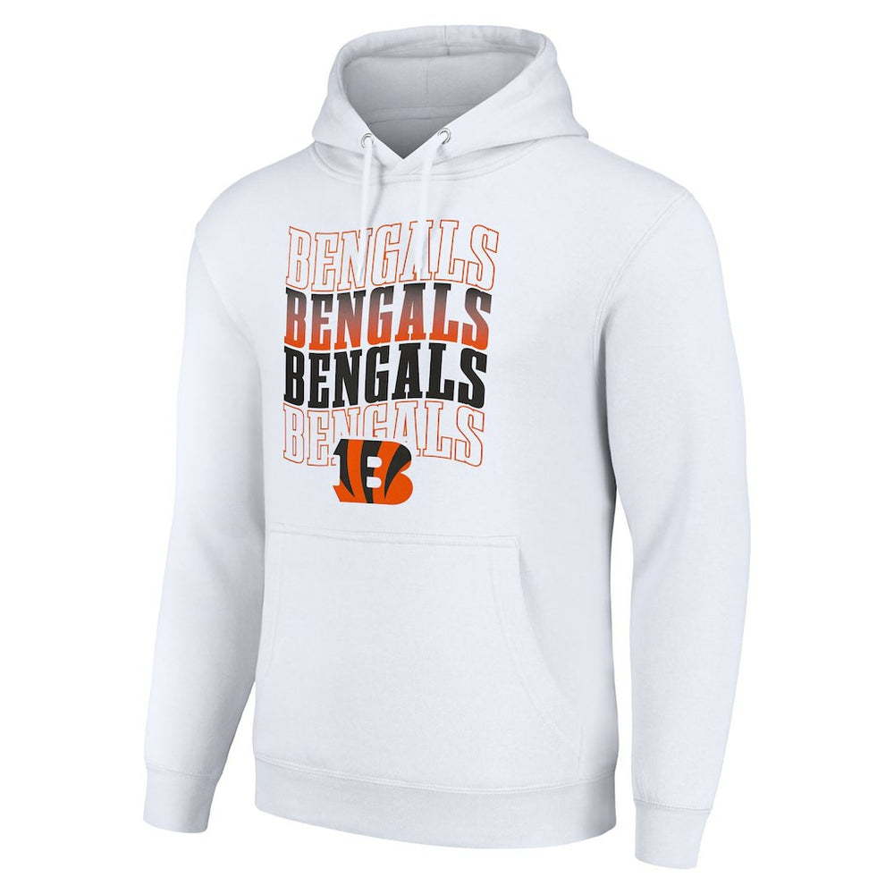 Cincinnati Bengals Starter Four Team Name Logo Fleece Pullover Hoodie - White discount