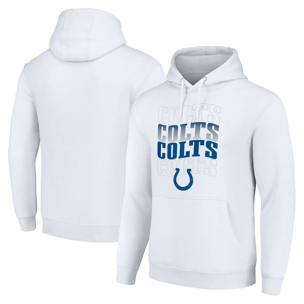 Indianapolis Colts Starter Four Team Name Logo Fleece Pullover Hoodie - White for sale