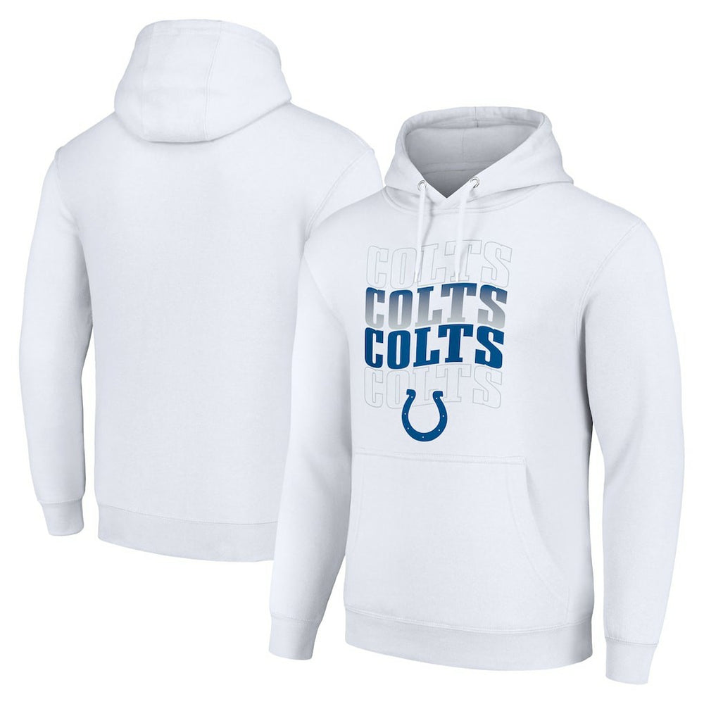 Indianapolis Colts Starter Four Team Name Logo Fleece Pullover Hoodie - White for sale