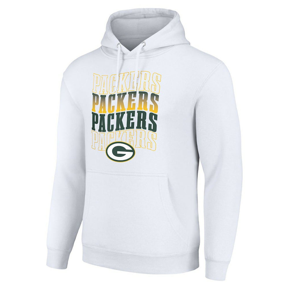 Green Bay Packers Starter Four Team Name Logo Fleece Pullover Hoodie - White discount