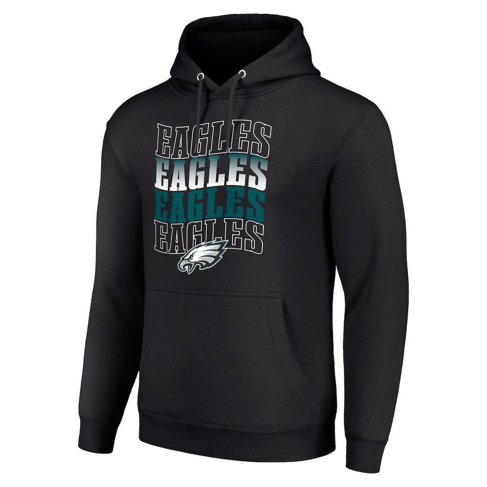 Philadelphia Eagles Starter Four Team Name Logo Fleece Pullover Hoodie - Black on sale
